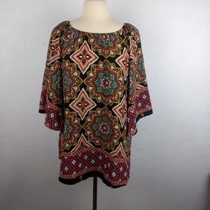 Vision usa boho short bell sleeve tunic size M